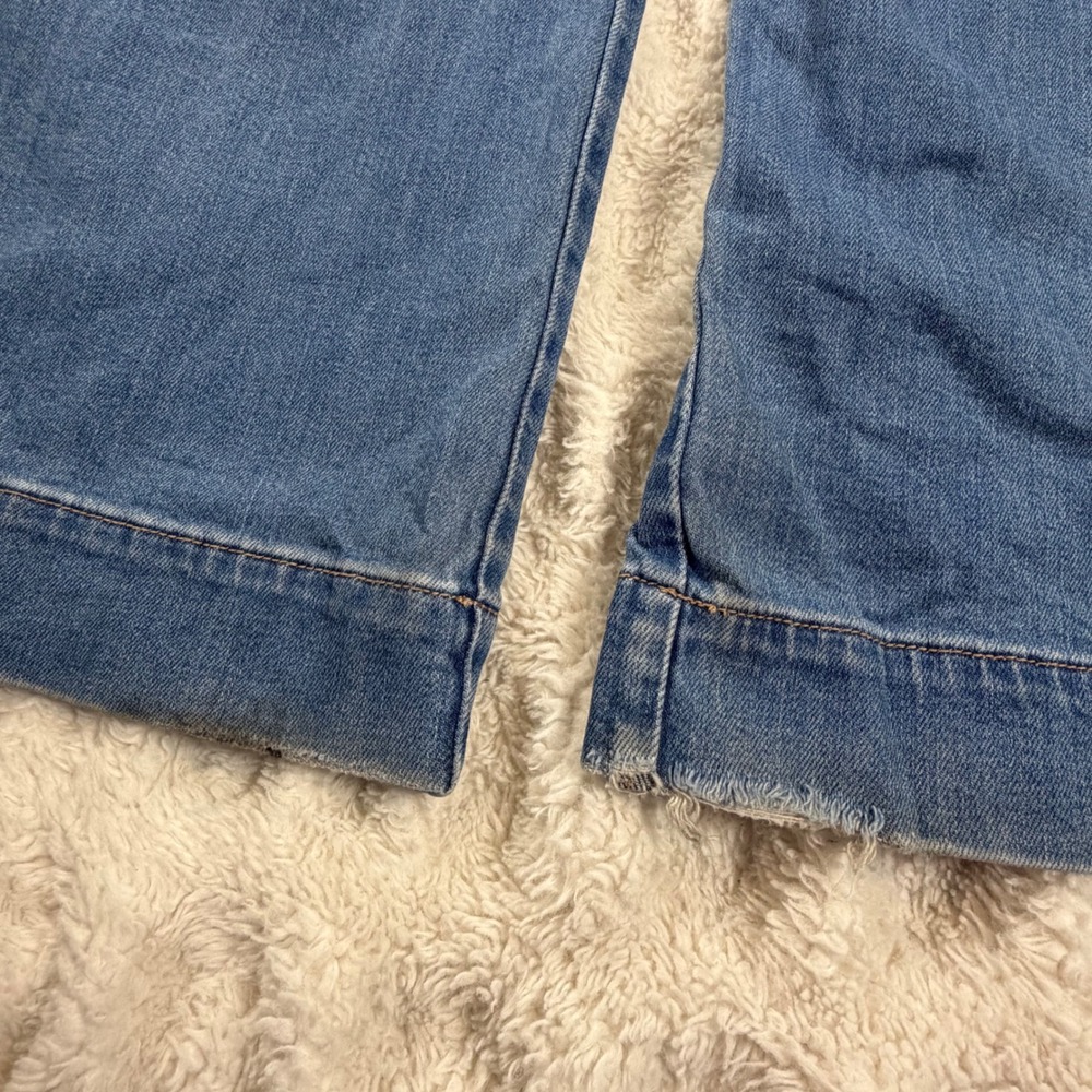 American Eagle Super High Rise Baggy Wide Leg Cargo Jeans Blue 4 Regular - Picture 10 of 11